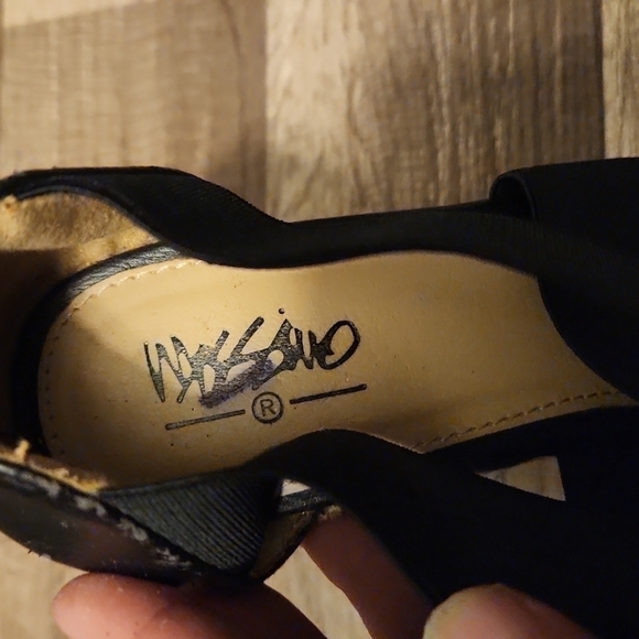 MASSIMO Black Criss Cross Wedges Size 5.5 - Picture 3 of 5